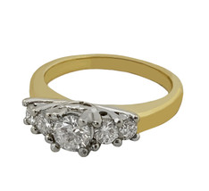 Two Tone Engagement Ring with Five Diamonds  - £1,271.86 GBP