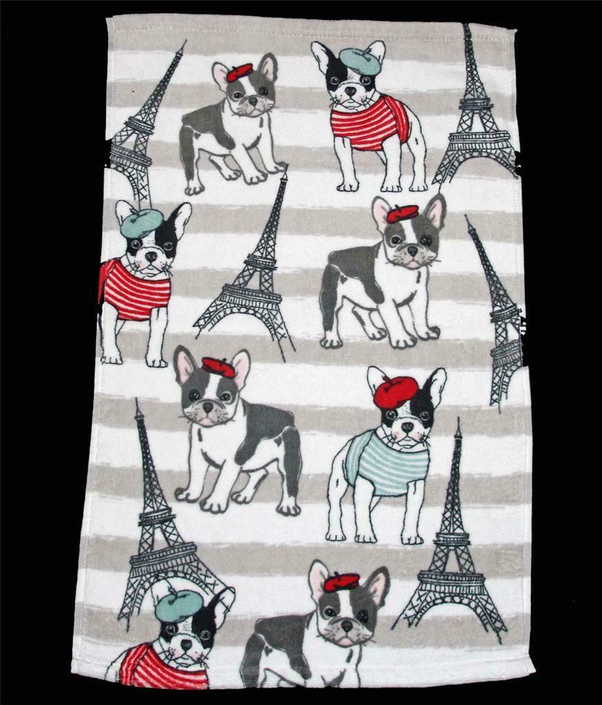 Kassafina Boston Terriers Red Berets &amp; Shirts Paris Eiffel Tower HAND To... - $14.99