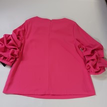 Alfani Women's Pink Back Zipper Gilded Plum Sleeves Blouse Shirt Size Medium image 15