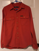 Polo Ralph Lauren Trademark Men’s LS Button Down Canvas Rust Red Shirt Size L - £12.95 GBP