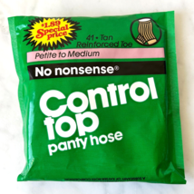 No Nonsense Control Top Pantyhose Tan Reinforced Toe - Size Petite to Me... - $6.60