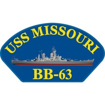 U.S. Navy USS Missouri BB-63 Hat Patch 2 3/4&quot; x 5 1/4&quot; - £10.29 GBP