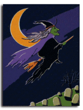 Witch on Broom Decorative Banner - $223.53 MXN