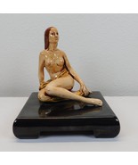 Nude Woman Porcelain Statue 1970s Signed KENERIE 8&quot; tall 7&quot; square base ... - $96.75