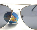 Silver Colored Metal Frame Aviator with Gray Lens Sunglasses NWT&#39;s - £9.49 GBP