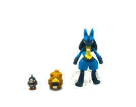 Pokemon Scale World Pocket Monsters Bandai Toys Figure - Lucario, Starly, Bidoof - £27.16 GBP