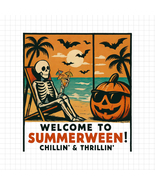 Summerween Skeleton PNG, Retro Beach Halloween PNG, Summer Spooky Vibes PNG - $2.50