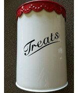METAL &quot;TREATS&quot; BIN/CANISTER ~ 7.25&quot; Tall - $42.10 CAD