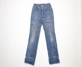 Vintage 90s Calvin Klein Womens Size 24 Distressed Flared Denim Jeans Blue USA - £43.35 GBP