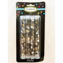 Silver Black Gold Shimmer StarsPaper Confetti in Tubes 4 Pack Party Supp... - $86.59 MXN