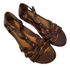 Women’s Dansko Dark Brown Leather Strappy Braided Sandals Comfort Size 8 - £26.35 GBP