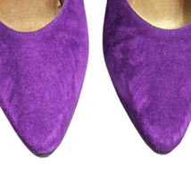 Stuart Weitzman Purple Suede Goldtone Stiletto Heel Pumps Size 7 1/2 M image 3