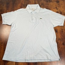 Lacoste Shirt Mens Large 5 Polo Light Blue Button Up Short Sleeve Collar... - $19.79