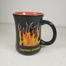 Cayman Islands HELL Flames Black with Red Inside Coffee Mug Cup 4.5&quot; Tal... - £16.35 GBP