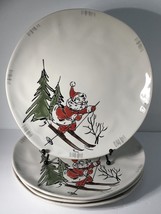 4 Dinner Plates Eli &amp; Ana Handmade Whimsy Santa 11&quot; New - $51.43