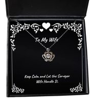 Keep Calm and Let The Surveyor Wife Handle It. Crown Pendant Necklace, W... - £39.12 GBP