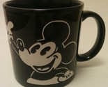 Disney Mickey Mouse Black and White Coffee Mug Cup 3D Etched Art Deco De... - £11.15 GBP