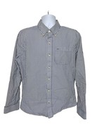 Abercrombie Fitch Mens Muscle Button Up Shirt XXL Blue White Striped Lon... - €21,28 EUR