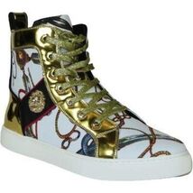 Mens High Top Shoes FIESSO by AURELIO GARCIA Chain Medusa Celebrity 2421 White image 2