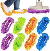 4 Pairs Shoes Cover Dust Duster, Multi Function Reusable Mop Slippers, Microfibe - £19.76 GBP