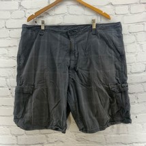 Wrangler Cargo Shorts Dark Gray Plaid Print Mens Sz 42 Reg - $19.79