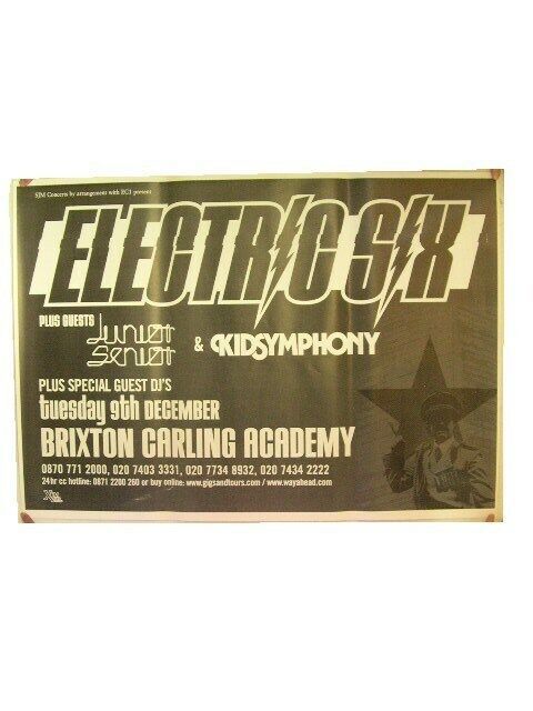 Électrique Six Concert Affiche Brixton Carling Academy 6 - $35.98