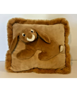 JAAG  Bunny Rabbit 3D Pillow Brown 12x12 Inch Brown Fluffy Fringe - £11.32 GBP