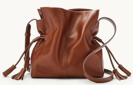 Fossil Rayna Drawstring Crossbody Brown Leather SHB2824210 NWT $180 Retail FS - £82.42 GBP