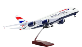 1:160 British Airlines Airbus A380 Plane Diecast Model Airplane with LED... - $197.99