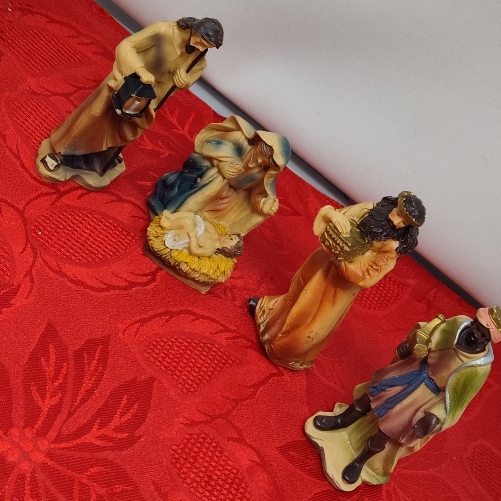 Resin Nativity Set 4 Piece 80&#39;s? Unbranded About 5&quot;  - $16.98