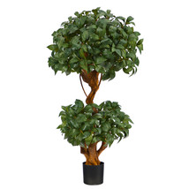 3 Sweet Bay Double Ball Topiary Artificial Tree - £126.95 GBP