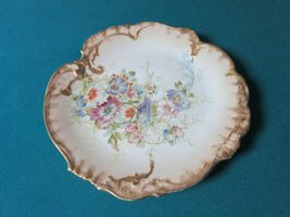 Compatible with Antique Compatible with Royal BONN Tray China Plate Gold and Flo - £95.15 GBP
