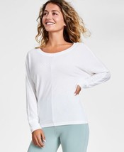 Jenni Womens Super-Soft Long-Sleeve Top Size 1X Color Washed White - £37.28 GBP