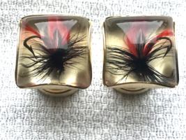 Fishing Lure Cuff Links Lucite With Stretch Chain Open Mechanism RARE - £26.00 GBP