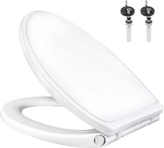 White Ifealclear Elongated Toilet Seat With Quick-Release Hinges For Simple - $84.92