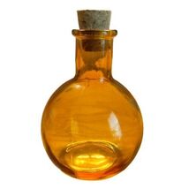 Small Ball-Shaped Transparent Orange / Amber Colored Diffuser / Bud Vase... - $14.85