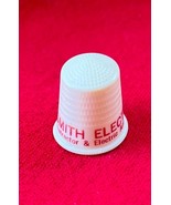 Vintage Advertising White Plastic Sewing Thimble Ted Smith Electric USA - $130.76 MXN