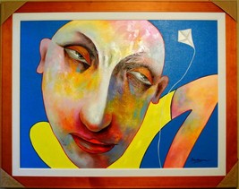 Berberyan (ARBE)-So Childish-Framed ORIG.Painting/Canvas/Signed/COA List $8,000 - £2,802.36 GBP