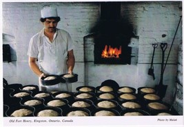 Postcard Baker Preparing Soldiers Bread Old Fort Henry Kingston Ontario - $3.51