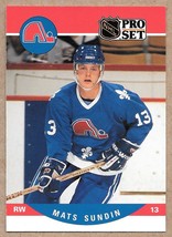 1990-91 Pro Set #636 Mats Sundin Quebec Nordiques RC headings shifted left - £3.80 GBP