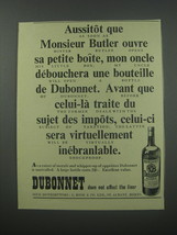 1954 Dubonnet Aperitif Ad - Aussitot que Monsier Butler ouvre sa petite boite - £14.65 GBP