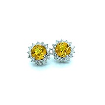 Natural Sapphire Diamond Stud Earrings 14k WG 4.64 TCW Certified $5,975 216661 - £2,348.88 GBP