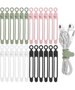 24Pcs Silicone Cable Straps Cord Organizer for Bundling Earphone Phone C... - £14.39 GBP