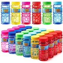 24 Pack Assorted Colors Bubble Solution Bottles With Wand (4 Oz) For Kids&#39; Bubbl - £28.32 GBP