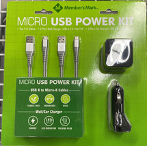 Micro USB Power Kit (2 Cables, Dual Wall Charger, Dual Car Charger) - £22.81 GBP