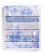 Fairy Pixie Wall Plaque with Sentiment 20&quot; High Purple Wood Plank Look - £33.47 GBP