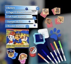 Paw Patrol Activity Set  7 Stamps Sketchbook 6 Markers Art Supplies - £12.78 GBP