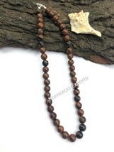 Natural Mahagony Obsidian 8x8 mm Beads Stretch Necklace Adjustable AN-73 - £8.22 GBP
