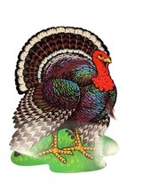 Vtg 1974 Beistle Thanksgiving Turkey Die Cut Cardboard Cutouts Wall Deco... - $19.85