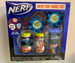 Nerf Bath Tub Play Set - Nerf darts, Shampoo, Bubble Bath, Body Wash, Wall Cling - £15.49 GBP